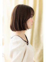 シースルーバンググレーベージュワンカールボブY大宮20代30代