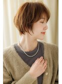 アプリコットオレンジ丸みショートマッシュボブZ川口20代30代