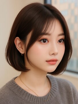 クレム 博多駅店(ChLem) 韓国風ボブ 顔まわりレイヤー ベージュカラー 髪質改善 韓国風