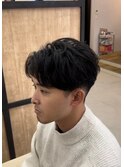 大分メンズ毛流れニュアンスフェザーパーマセンターパート