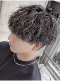 大分メンズレイヤーマッシュ波巻きスパイラルパーマハイライト