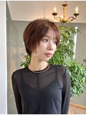 顔周りレイヤーのふんわりショートヘア白金目黒
