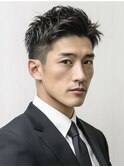 清潔感Men'sビジネスアップバングショート