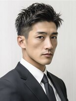 カットもパーマもイケメンパラダイス Men's天王寺 清潔感Men'sビジネスアップバングショート