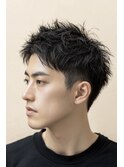 爽やかアップバング×束感ショート
