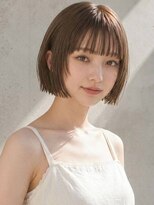 ヴェイン 渋谷(vain)&nbsp;切りっぱなしボブ シースルー ストレート ミルクティーベージュ