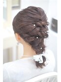 ミディアムヘアの編み下ろし