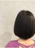 ナチュラルボブ 厚めバング ローライト