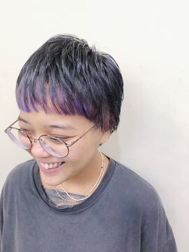 ラフ 原宿(L.a.a.g.f harajuku) フロントインナーカラー ラベンダーカラー@原宿