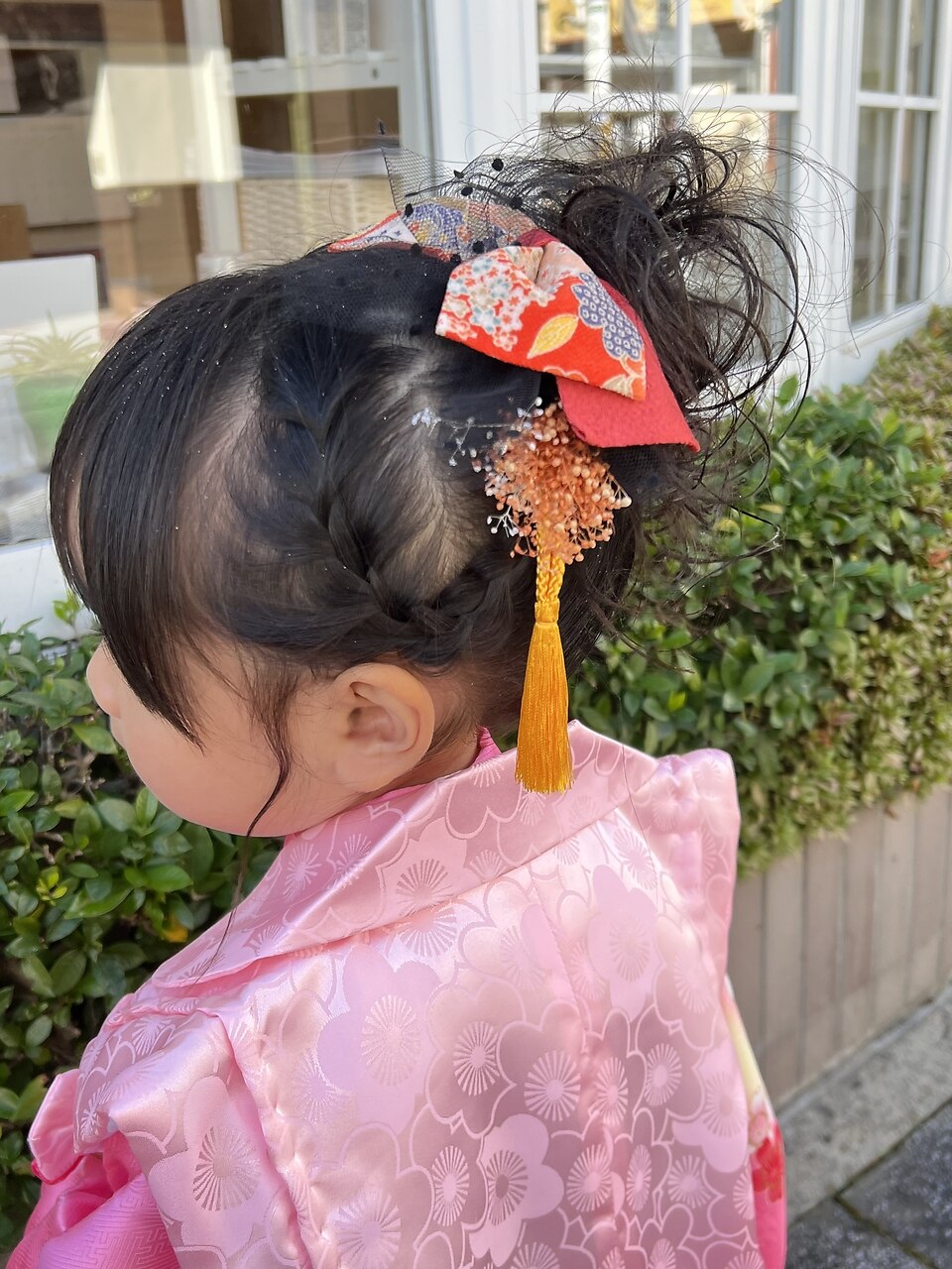 ♪3歳・七五三♪かわいい編み込みふわふわポニーテール♪福島市