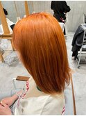 うる艶デザインカラー オレンジ/髪質改善トリートメント