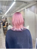 【アイリ】ピンクブリーチカラー