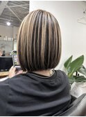 アンブレラカラー、切りっぱなしボブ
