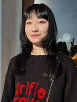 ニュイ(NUIT) 暗髪アッシュダークカラー顔まわり姫カットレイヤーロング
