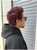 スパイキーショート×レッドピンクカラー