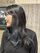 レイジーアワーズ(Lazy Hours) レイヤーロング×ブルーインナーカラー