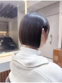 ボブショートボブ縮毛矯正ベージュグレージュ門前仲町
