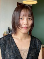 シェール(cher)&nbsp;顔まわりカット/ミディアムレイヤー/ナチュラルブラウン