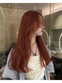 #オレンジ#オレンジブラウン#ケアブリーチ#ダブルカラー