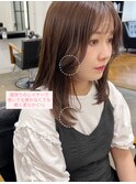 ワンカールでOK！顔まわりレイヤーで小顔に見えるミディ▽福永
