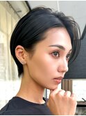 黒髪ハンサムショートマッシュ静岡ショートボブブルーブラック