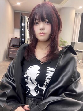 アミヘアーサプライ(AMI Hair Supply) カシスボルドー/韓国風カット/ウルフレイヤー/ブリーチなし