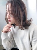 小顔前髪×ココアブラウン×大人かわいい×フリンジウェーブ 