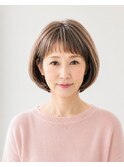 40代、50代にオススメワイドバング×白髪ぼかしハイライトカラー
