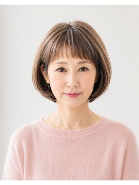 ラムデリカ(LUMDERICA) 40代、50代にオススメワイドバング×白髪ぼかしハイライトカラー