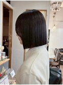 小顔タッセルボブ×暗髪[酸性ストレート/縮毛矯正/髪質改善]丸形