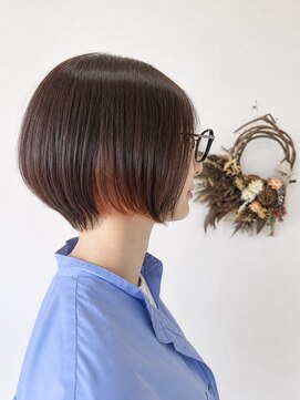 ジェムヘアスタジオ 湘南平塚南口店(Gem Hair Studio) オレンジインナー×ショートボブ【Gem 神原】