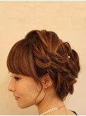 編み込みアップアレンジ　《　六本木　ヘアセット　》