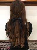 編み込みヘアアレンジ