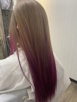 ヘアーグランデシーク(Hair Grande Seeek) ミルクティー×ピンク　グラデーション☆