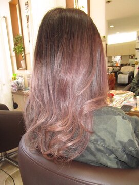 コアフィールフィス(COIFFURE fils) 【見附・今町】髪質改善　M3D グラデーション　ピンクローズ