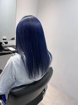 アソビ 表参道(ASOBI) 色落ち可愛い　ネイビーブルー　青髪　