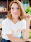 ハイトーンカラー小顔ワンレングスボブc5戸田公園10代20代30代