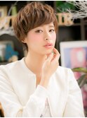 サイドバング暖色系カラー小顔マッシュパーマc5戸頭20代30代40代