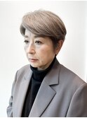 脱白髪染めスッキリショートヘア50代60代ヘアスタイル