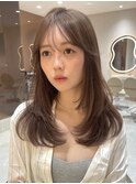 韓国ヘアーハッシュカットレイヤーカットグレージュブリーチ無し