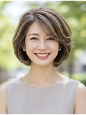 白髪ぼかしハイライトブリーチミルクティーベージュ