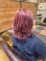 フリックヘアサロン 梅田茶屋町2号店(FLICK HAIR SALON)&nbsp;ピンクカラー/ウェーブ巻き/艶感