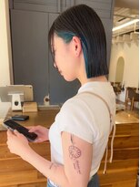 ヨハク 大阪梅田中崎町(yohaku)&nbsp;<32>切りっぱなしボブ×ブリーチ♪ショート・メンズカットも◎