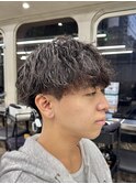 メンズ刈り上げマッシュツイストスパイラルパーマ