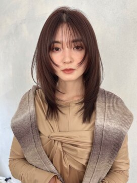 ローネス(LONESS) レイヤーカット　ミディアムレイヤー　ナチュラルブラウン