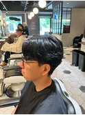 【BarBerBROS】ニュアンスパーマ　毛流れ　センター分け