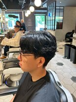 バーバーブロス 長堀店(BARBER BROS)&nbsp;【BarBerBROS】ニュアンスパーマ　毛流れ　センター分け