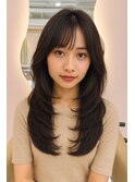 小顔/オリーブグレー/ココアベージュ/黒髪/暗めカラー/髪質改善
