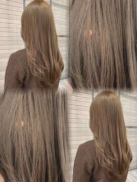 ロックス バイ マグ 松本(rocks BY MAG) イエベ透明感ブリーチ無しダブルカラー柔らかミルクティベージュ