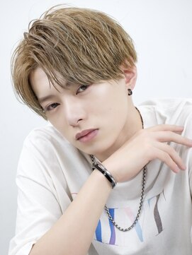 エイド 本店(aid) ハイトーンミルクティーベージュアップバングコンマバング